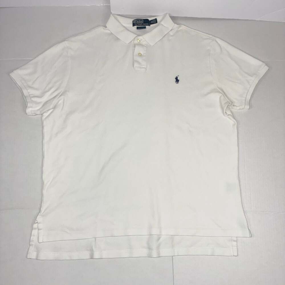 Polo Ralph Lauren Women White Custom Fit Short Sleeve Polo Shirt Size XL